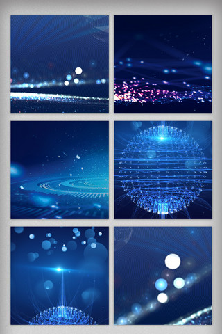 下落粒子海报模板_蓝色科技粒子风主图背景
