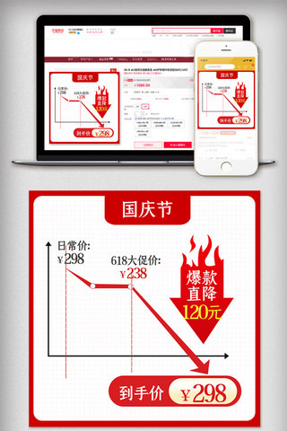 美食推广图海报模板_2020红色喜庆美食推广主图高点击促销