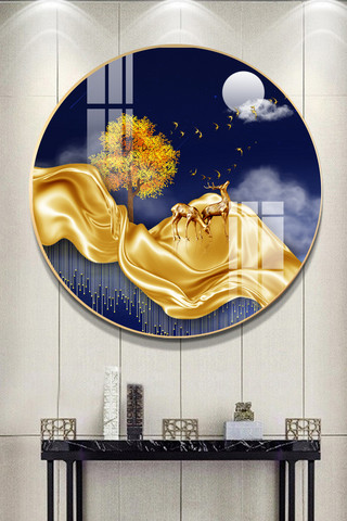 新中式传统装饰金色简约装饰画