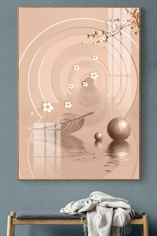 几何莫兰迪海报模板_北欧立体莫兰迪色系几何空间装饰画