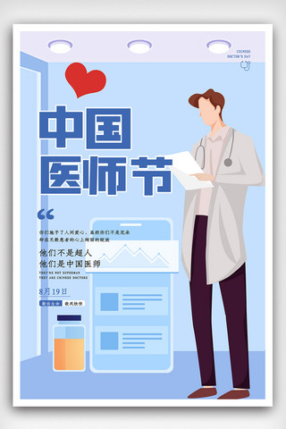 查看更多置顶按钮海报模板_简约中国医师节海报.psd