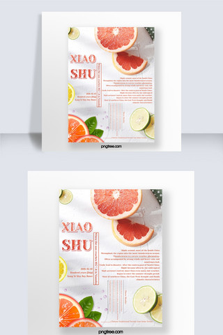 夏季大暑水果海报模板_二十四节气之小暑节日水果柚子海报