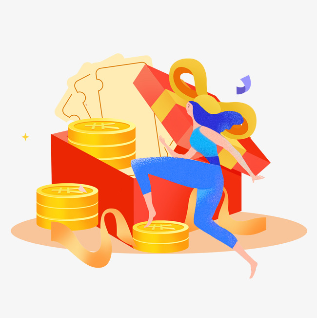 新人红包金融理财女孩png素材图片免费下载_