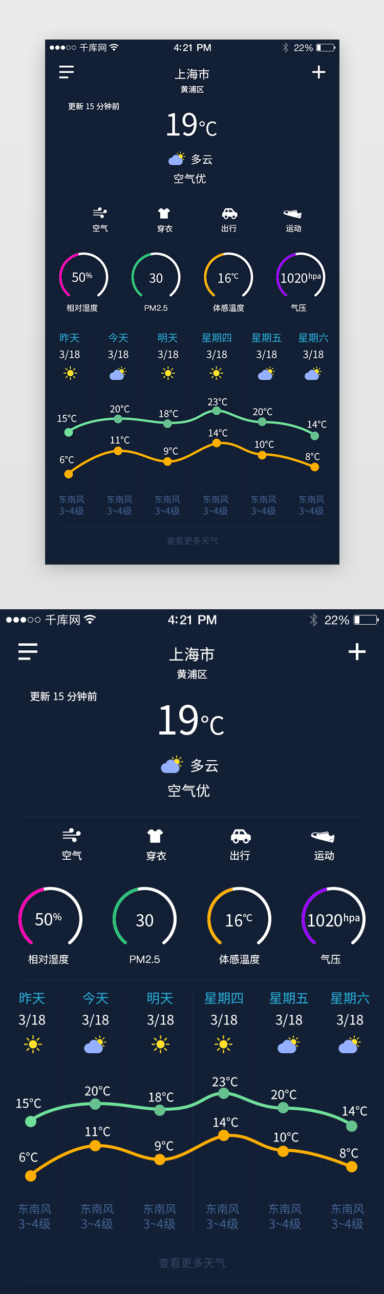 天气app数据可视化界面设计图片