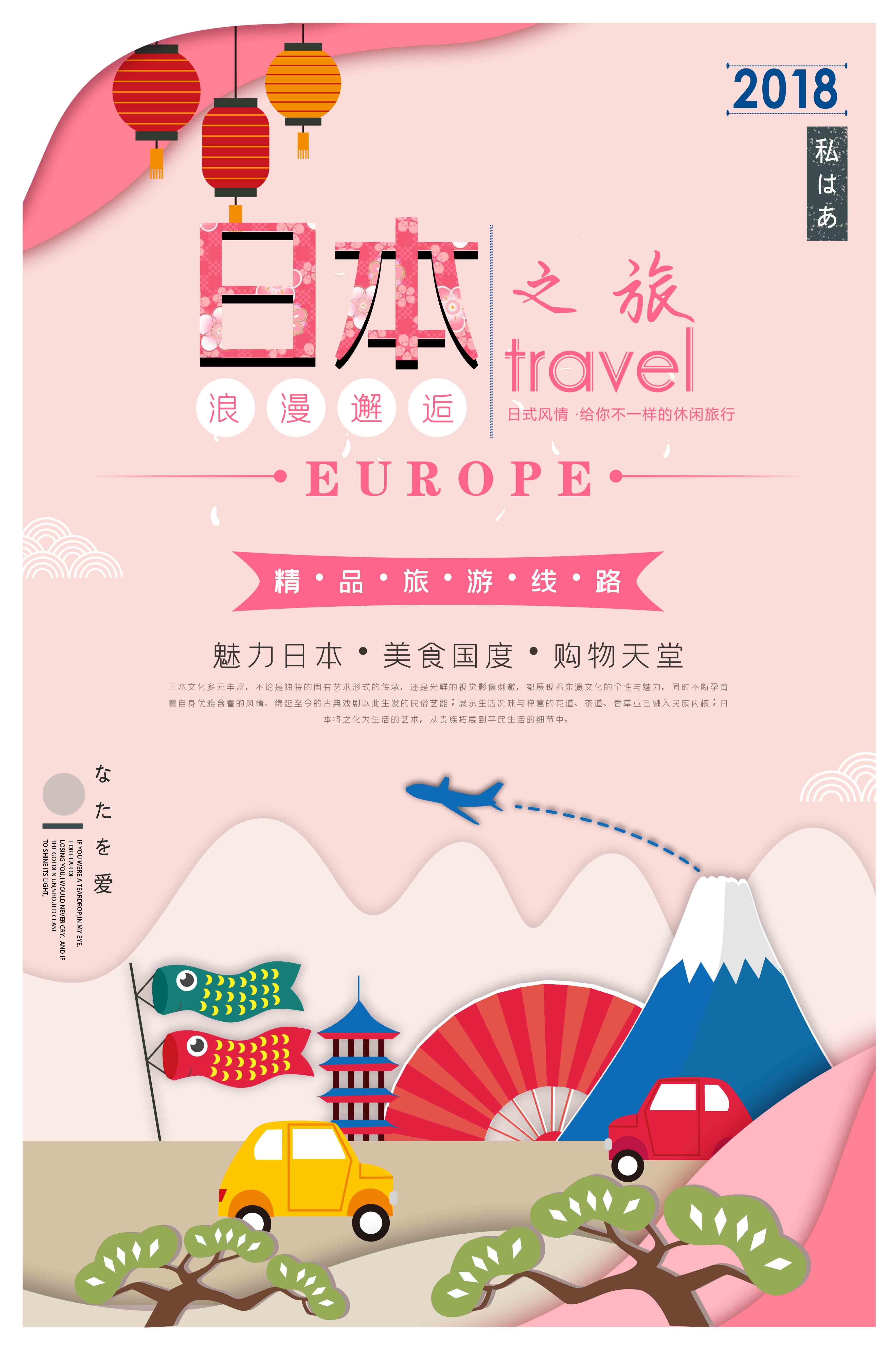 日系风格日本之旅主题海报图片