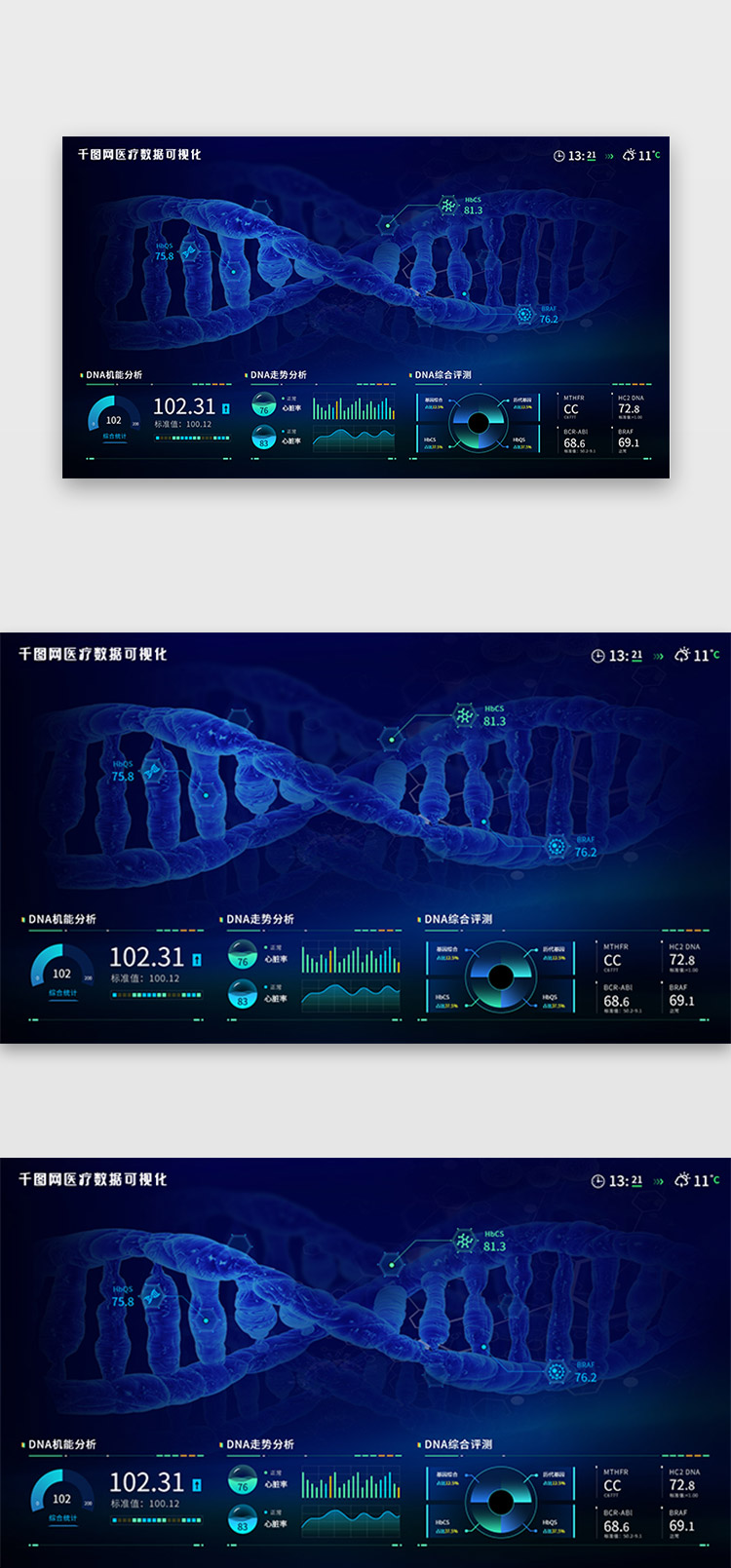 医疗网页科技蓝色DNA图片