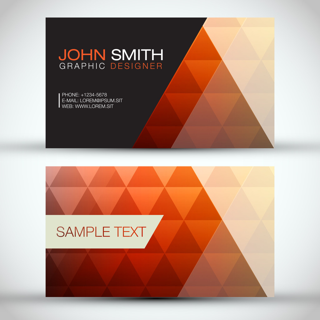 橙色的现代抽象业务-卡设置 eps10 矢量设计图片