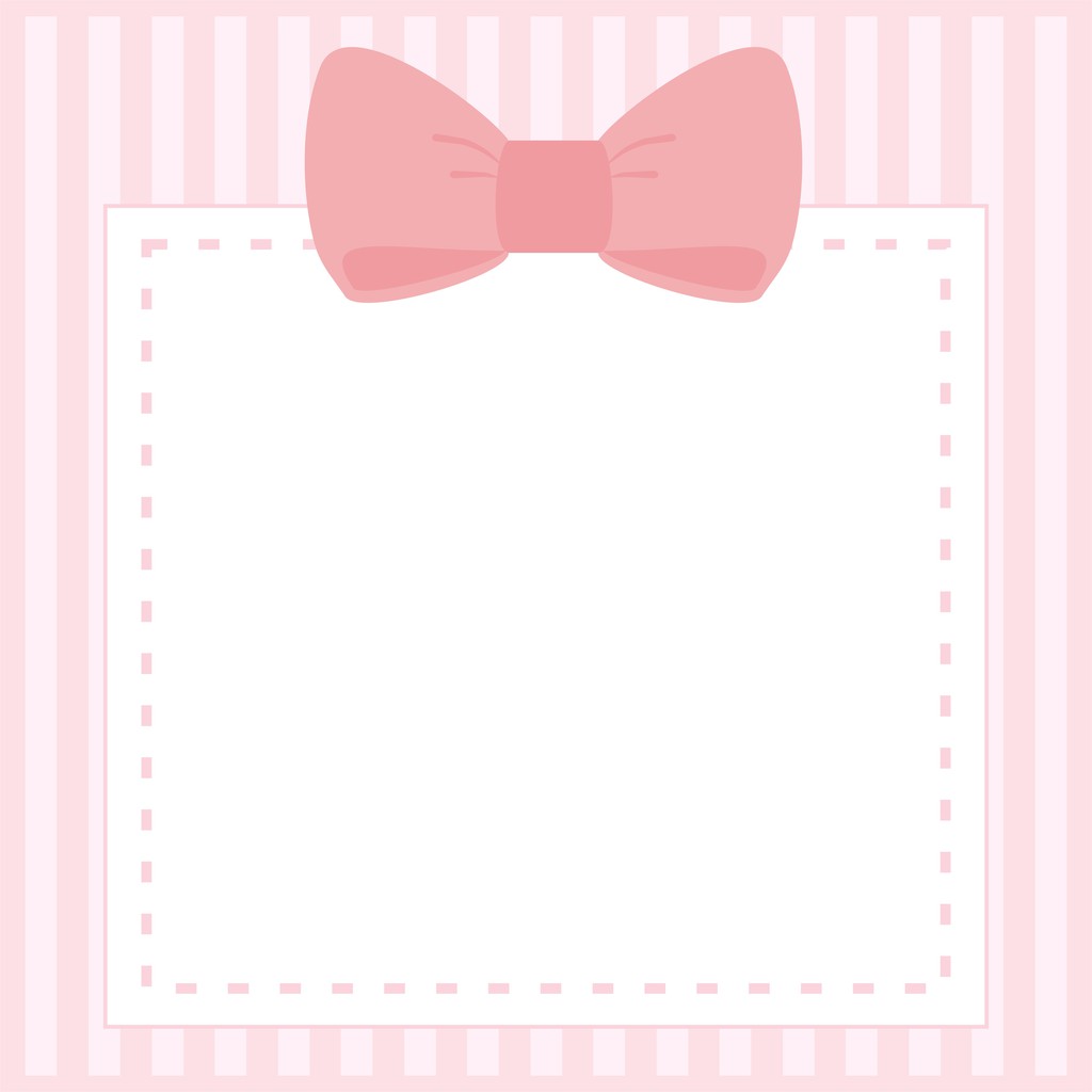 矢量卡片或婴儿浴室、婚礼或生日宴会的邀请函，带有条纹和甜蜜的蝴蝶结，衬托在迷人的粉色背景上，白色的空间可以放置你自己的文字.图片