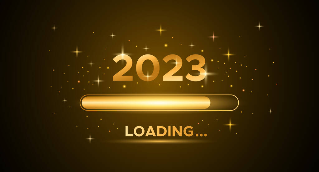 Happy new year banner with 2023 loading. Holiday vector illustration of Golden numbers 2023 background. vector illustration图片