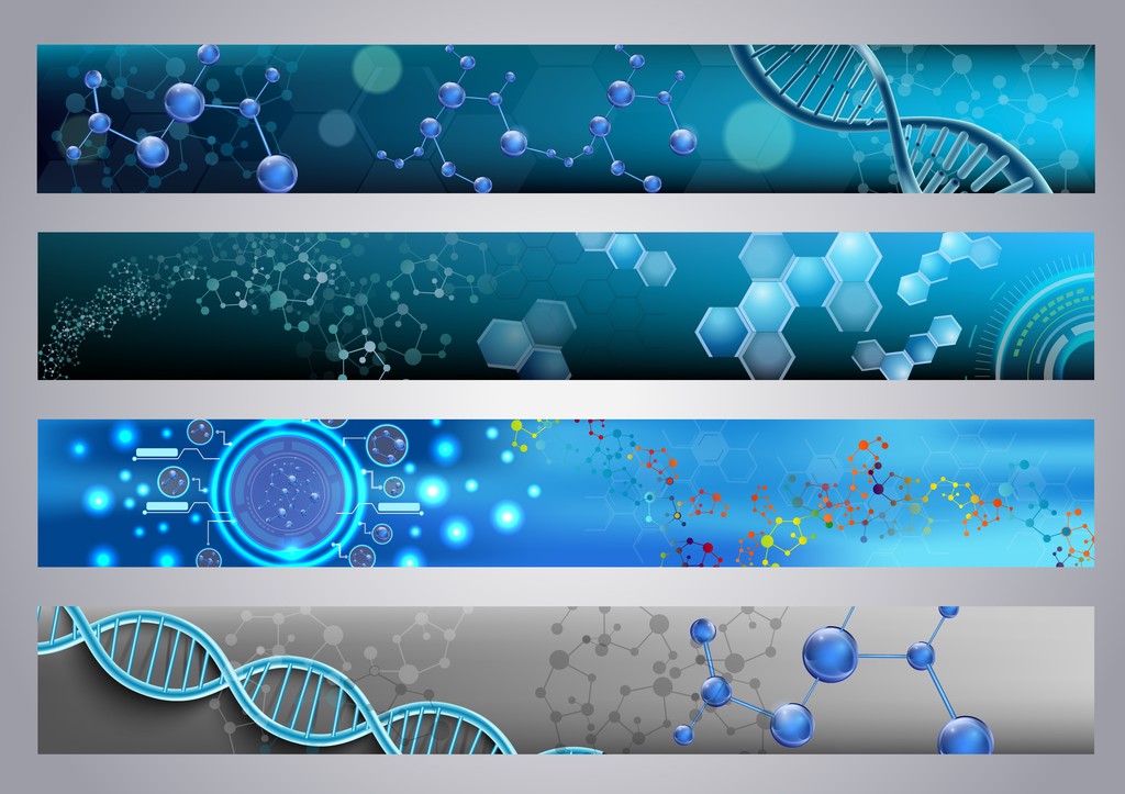 分子的结构和 Dna 横幅背景图片