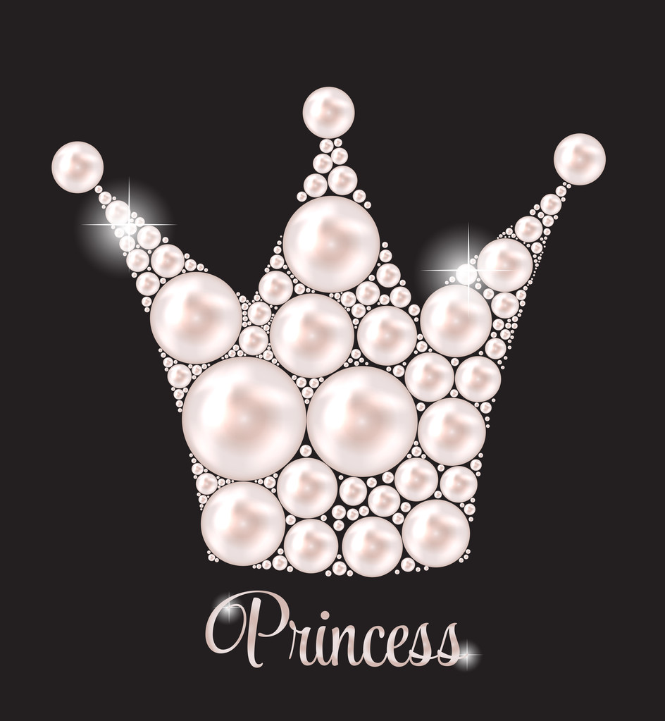 公主皇冠明珠背景矢量图.图片