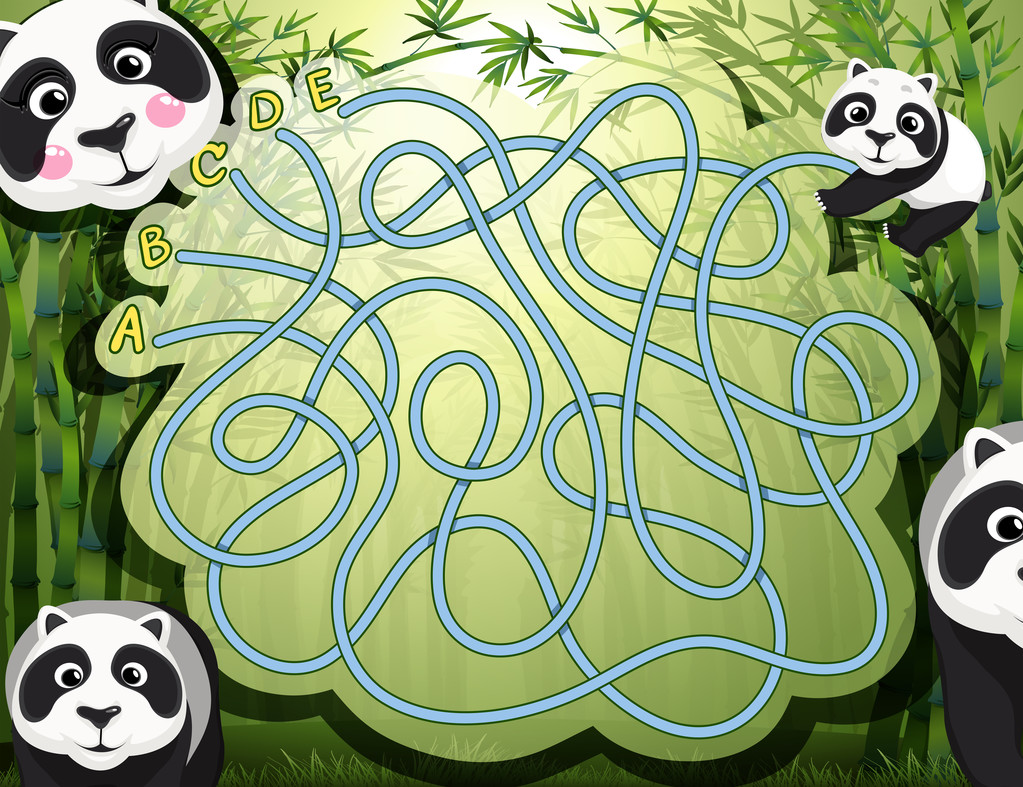 迷宫游戏与熊猫和竹子图片