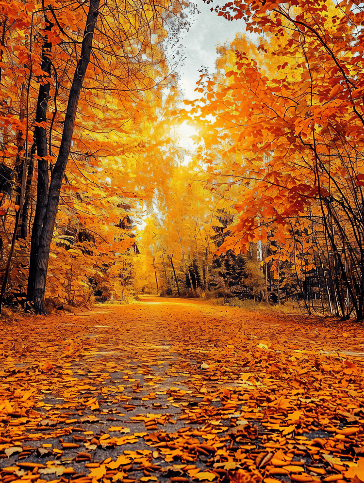 秋天的树木秋景