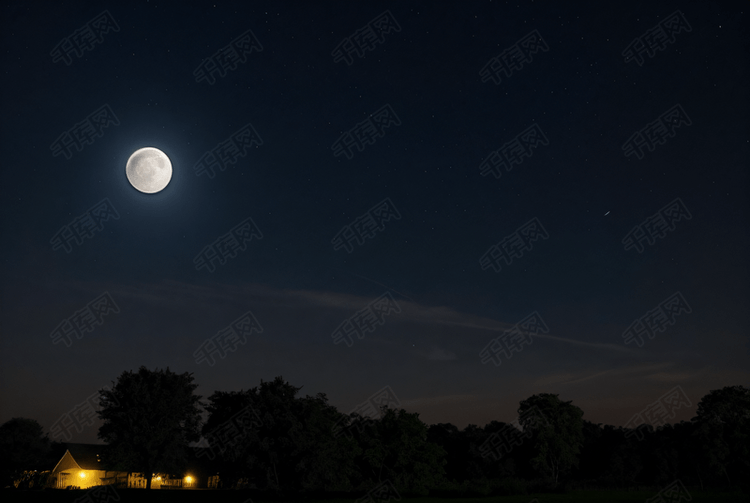 夜晚月亮与天空摄影图4