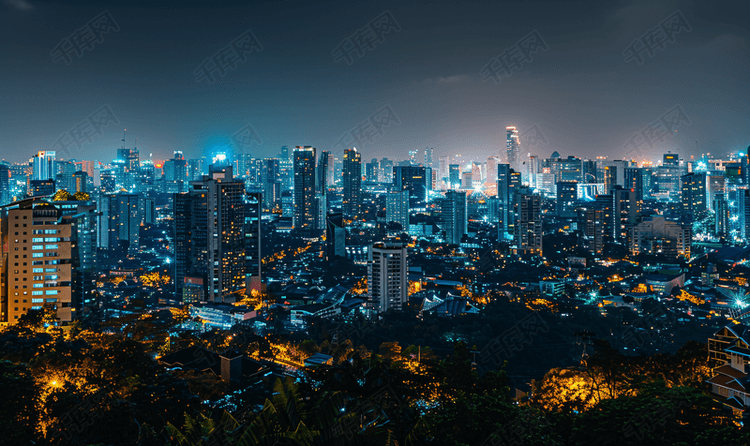 城市夜景全景