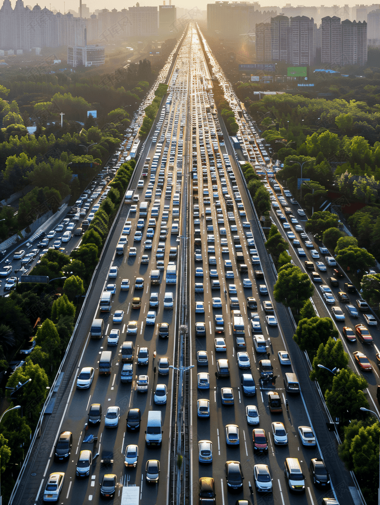 堵车的路上宽广