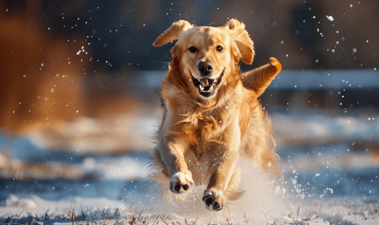 运行黄金猎犬小狗