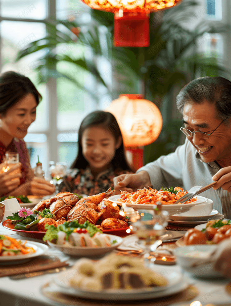 过年一家人吃团圆饭