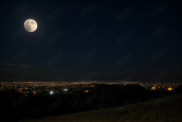 夜晚的月亮摄影图7
