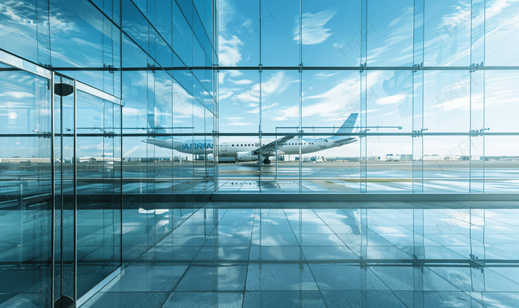 玻璃幕墙和飞机