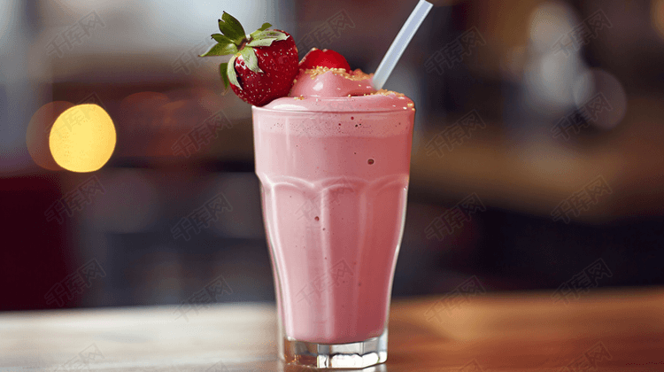 美味的草莓奶昔摄影6