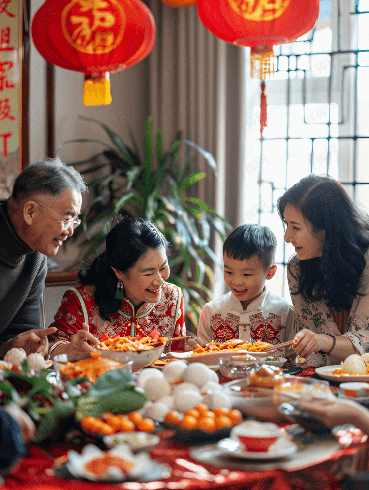 过年一家人吃团圆饭