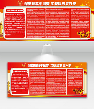 红色热烈中国梦宣传展板设计