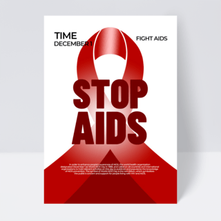 红色丝带艾滋病防治宣传传单