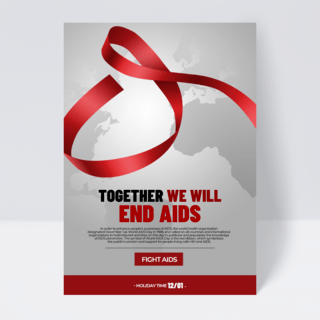 防御病毒海报模板_灰白色艾滋病防治宣传传单