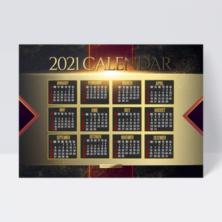 金色2021海报模板_现代时尚奢华金色2021新年年历