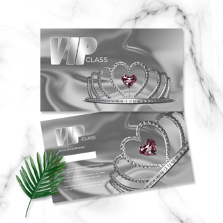 钻石卡海报模板_银色皇冠元素时尚高级珠宝店铺vip卡设计
