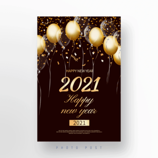 黑色2021 新年庆祝 social media post