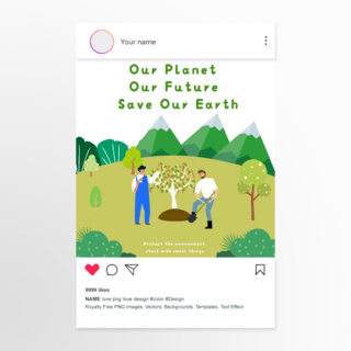 保护环境倡议海报模板_绿色环境保护倡议