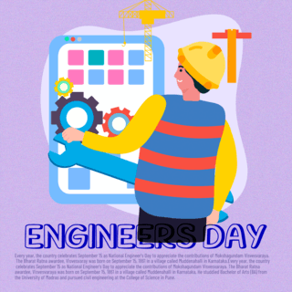 计算器海报模板_紫色的工程师日宣传模板