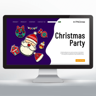 登录页面海报模板_圣诞元素可爱的圣诞快乐登录页面模版设计