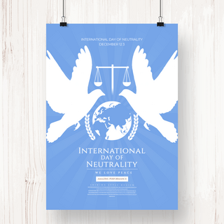 时尚剪影风格international neutrality day海报