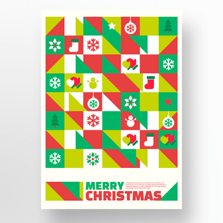 方形宣传海报模板_抽象几何圣诞宣传海报