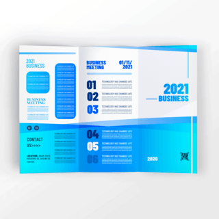 商务册子海报模板_现代流行2021商务渐变三折页设计