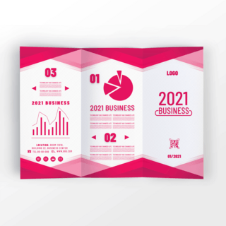 数字图标海报模板_时尚流行2021商业三折页设计