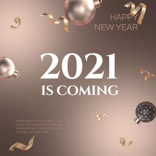 新年海报模板_简约渐变质感2021新年宣传模板
