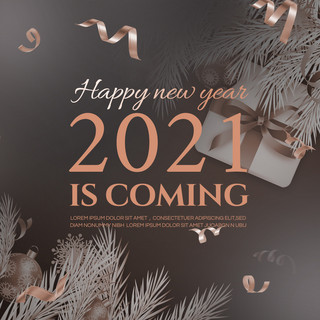 深色质感2021新年宣传模板
