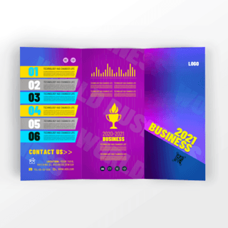 现代2021商业三折页模板设计