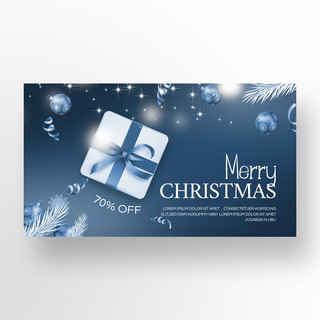 深蓝色质感海报模板_精致奢华深蓝色圣诞促销sns