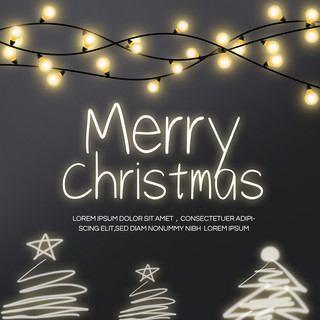 节日温暖海报模板_温暖霓虹灯圣诞宣传模板