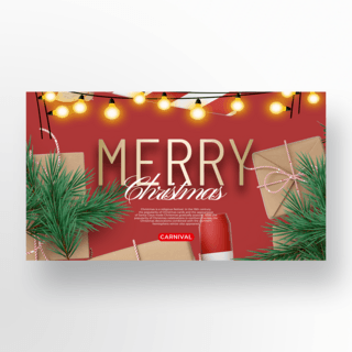 简约圣诞节背景海报模板_简约红色背景创意圣诞特卖banner