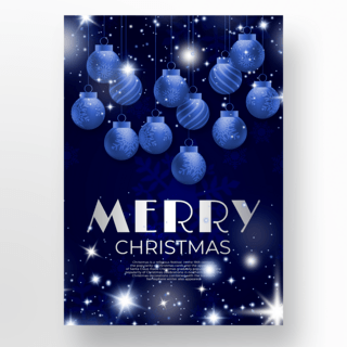 奢华深蓝色圣诞促销创意海报设计