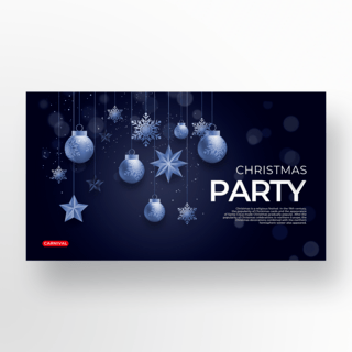 奢华设计海报模板_奢华深蓝色圣诞促销banner设计