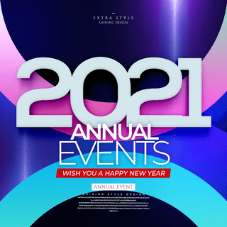 创意圆形线条2021新年节日sns