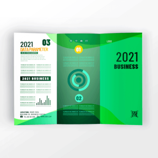 数字图标海报模板_现代2021商务渐变流体风格折页设计