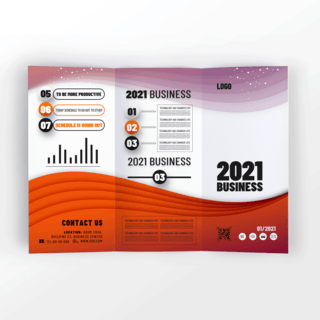 数字图标海报模板_现代流行2021商务风格三折页设计